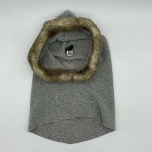 Anthropologie Portolano Gray Sweater Hood with Faux Fur Lining - NWT